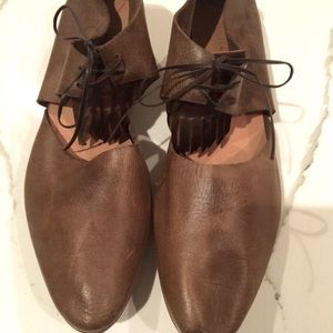 Sevilla Smith cutout d’orsay lace up Oxfords with fringe moccasin detail size 39